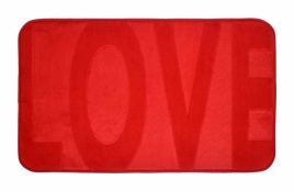 Коврик для ванной с памятью формы "Love" 45*75*1,2см, красный VORTEX/10, пп-пакет