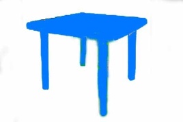 Стол квадратный  синий 800*800мм.
