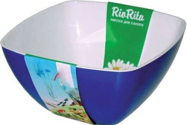 Салатник 2-х цветный "Rio Rita" пластик 16*16, выс.8  1\40