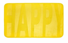 Коврик для ванной с памятью формы "Happy" 45*75*1,2см, желтый VORTEX/10, пп-пакет