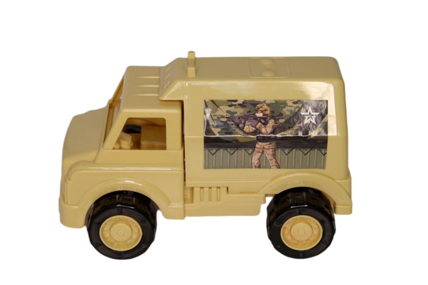 Игрушка транспортная из пластмассы. Армейский автомобиль 1/18 фото 1