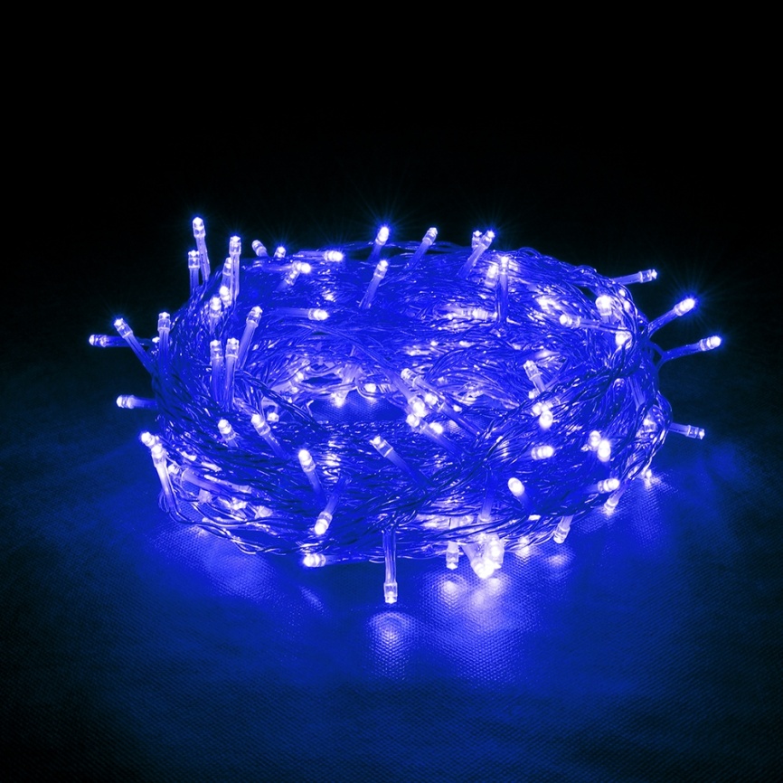 Электрогирлянда-конструктор 24V  "Нить" 48 синих LED ламп, прозрачный провод, 5 м  фото 1
