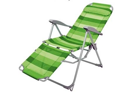 Кресло-шезлонг (Цветные полосы) складное с подножкой нагрузка 100 кг фото 1