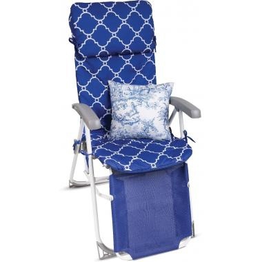 Кресло-шезлонг со съемным матрасом и декоративной подушкой (синий) 1/1 фото 1