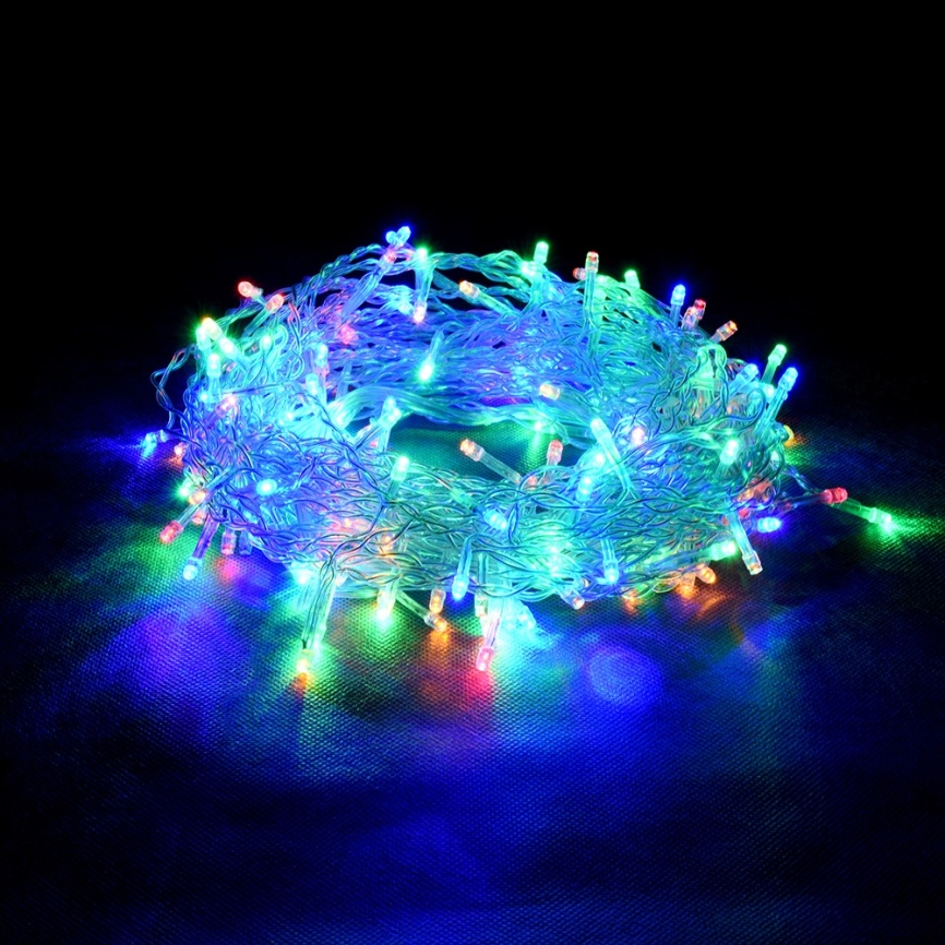 Электрогирлянда "Занавес" 156 разноцветных LED ламп, 12 нитей, конт-р 8 реж-в 220v фото 1